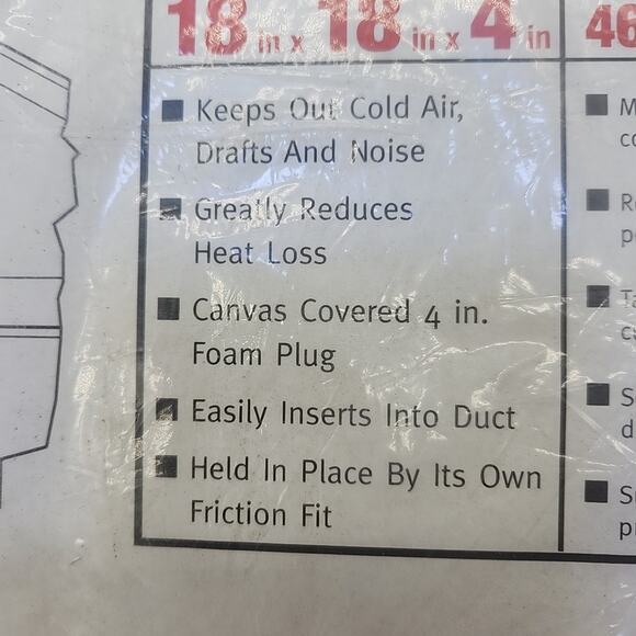 Evaporator cooler heat plug 18 inch X 18 inch X4 inch duct insulator {71} - Picture 6 of 11